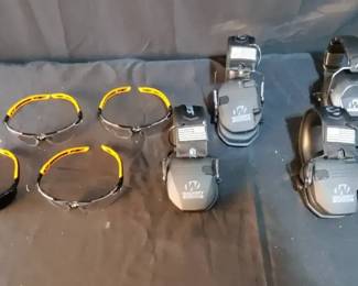 4 Walkers Ear Muffs And 4 Protective Glasses