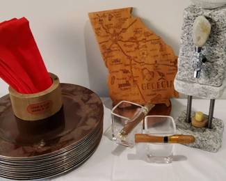Georgia Game Day Bar Set with Cooperstown Granite Liquor Dispenser