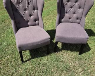 2 Arhaus Tufted Fabric Accent Chairs
