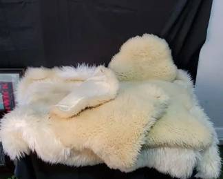 Windward Genuine Sheepskin Rug with Two Fluffy Accent Rugs