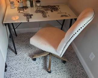 World Map Glass Desk, Kirklands Office Chair  Dcor