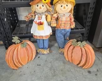 Fall Scarecrows  Wooden Pumpkin Dcor