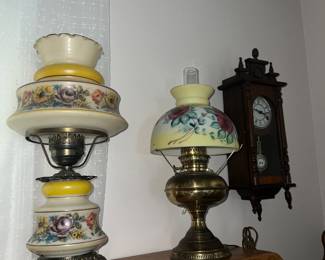 lamps with vintage milkshakes