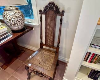 (2) Antique High Back Chairs