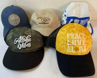 FTH314 - Collection Of Adjustable Hats - Hang Loose Hawaii, Aloha Vibes, Huf, & More! ( Hat )