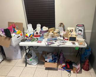 Party supplies, diamond art supplies, misc
