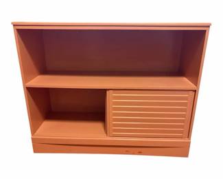 Coral Pink Wooden Bookcase