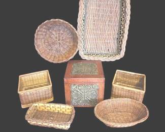 7Piece Vintage Boho Decor Storage Lot