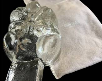 Vtg Swedish Art Glass Totem Sculpture