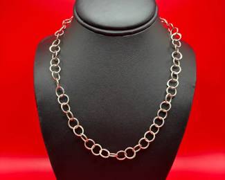 Sterling Silver 18 Circlelink Necklace