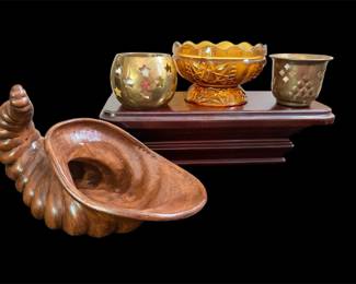Vtg Bombay Floating Shelf Decor