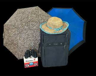 Travel Necessities Suitcase, Binoculars More