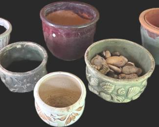 8Piece Assorted Ceramic Terracotta Decorative Planter Pot Lot