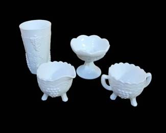 Vintage Imperial And Indiana Milk Glass