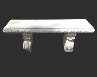 Vintage Cast Concrete Straight Garden Bench