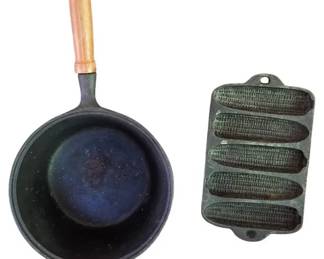 Vintage Cast Iron Cookware Lot 2 Pieces