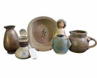 Gray Blue Vintage Pottery Decor