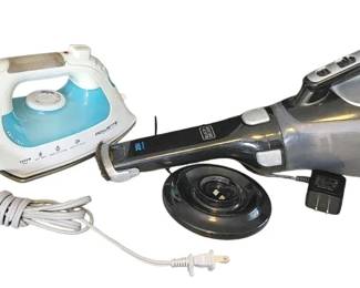 Iron, Handheld Vacuum And Ironing Board Bundle