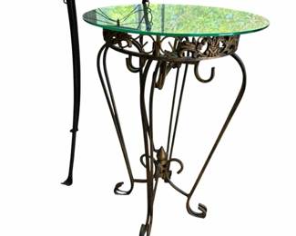 2 Vintage Wrought Iron Accent Tables