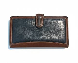 Vintage Dooney & Bourke Two-Tone Leather Checkbook Wallet