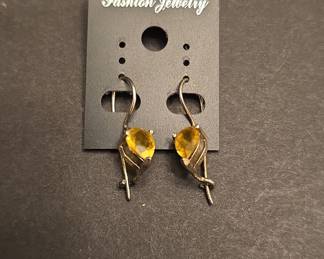 Silpada Sterling Silver and Citrine Drop Earrings