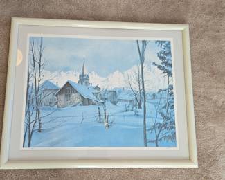 Delan Signed Limited Edition Winter Village Print