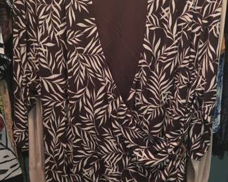 Charter Club Woman Leaf Print Wrap Top