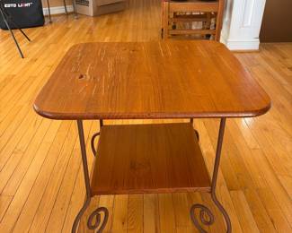 Pier 1 Imports Brazilian Wood and Iron Side Table