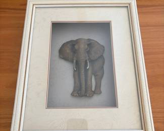 3D Elephant Wall Art Shadow Box