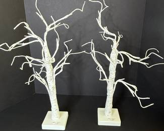 Pair of LED Birch Tree Tabletop Lamps