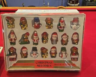 Christmas Melodies 20-Piece Wooden Hand-Painted Ornament Set