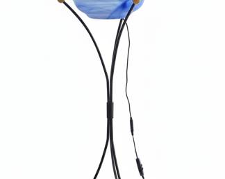 Mid-Century Modern Style Blue Art Glass Floor Lamp