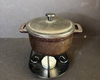 Vintage Cast Iron Wax Warmer with Stand
