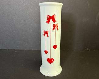 FTDA 1988 Valentine's Day Bud Vase with Hearts and Ribbons