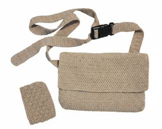 Saks Fifth Avenue Crochet Waist Bag and Coin Purse Set