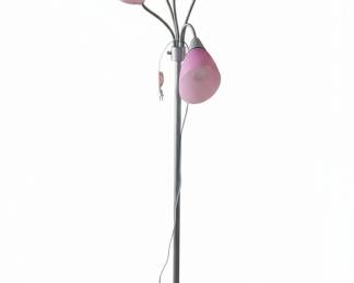 Simple Designs 5-Light Floor Lamp with Pink and White Shades