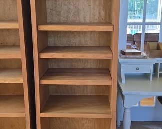 Pair of Contemporary Oak Veneer Bookcases