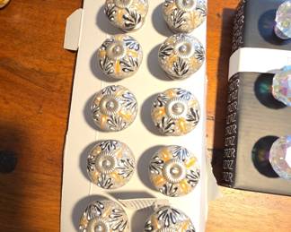Decorative Ceramic Cabinet Knobs with Floral Motif