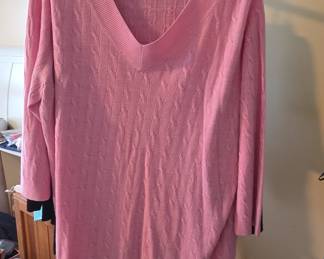 Avenue Plus Size Cable Knit V-Neck Sweater