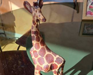 Hand-Carved Wooden Giraffe Figurine from Kenya