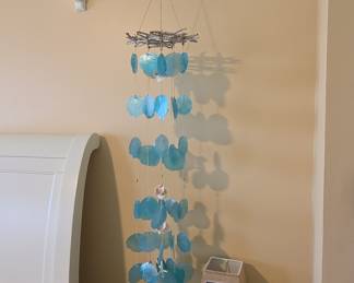 Capiz Shell Coastal Chime with Twig Frame