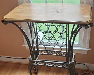 Wrought Iron Wine Rack Accent Table