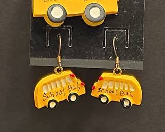 Vintage School Bus Novelty Earrings