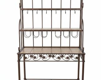 Tuscan-Style Wrought Iron and Tile Baker's Rack