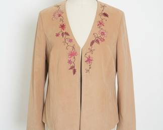 Bandolino Women's Faux Suede Embroidered Jacket