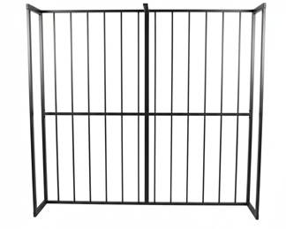King Size Black Metal Slat Headboard and Footboard Bed Frame