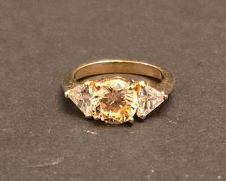 Three-Stone Cubic Zirconia Fashion Ring