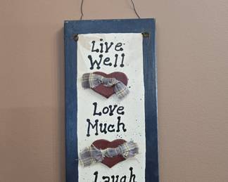 Live Well Love Much Laugh Often Wall Plaque