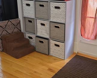 Furinno Simplistic 9-Cube Organizer with Bins
