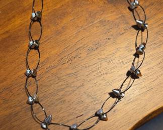 Fashion Spike and Bead Link Necklace